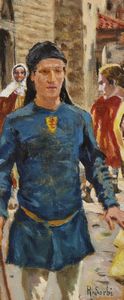 SORBI RAFFAELLO (1844 - 1931) - Personaggio in abiti medievali
