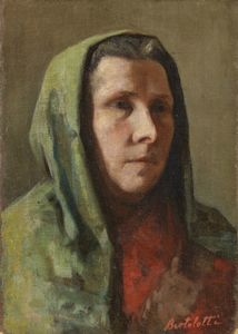 BERTOLOTTI CESARE (1854 - 1932) - Ritratto di donna