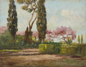 MENTESSI GIUSEPPE (1875 - 1931) - Paesaggio con alberi