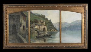 MAZZOLANI BRUTO (1880 - 1949) - Veduta del Lago di Como