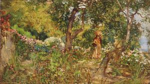 SALINAS  PABLO (1871 - 1946) - Paesaggio a Taormina