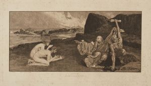 KLINGER MAX (1857 - 1920) - Adamo, Eva, la Morte e il Diavolo