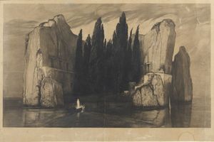 KLINGER MAX (1857 - 1920) - L'Isola dei Morti (da Arnold Bcklin)