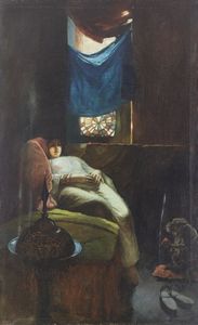 EISENHUT FERENCZ (1857 - 1903) - Attribuito a. Odalisca addormentata (Il Sogno)
