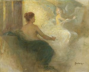 HENRY-JOSEPH CASTAING (1860 - 1918) - La pittrice