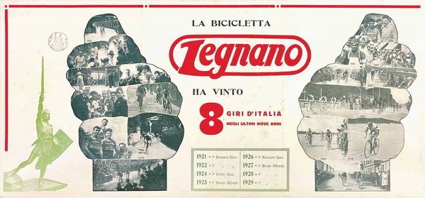 ,Artista non identificato : La Bicicletta Legnano ha vinto 8 giri dItalia  - Asta Manifesti d'epoca - Associazione Nazionale - Case d'Asta italiane