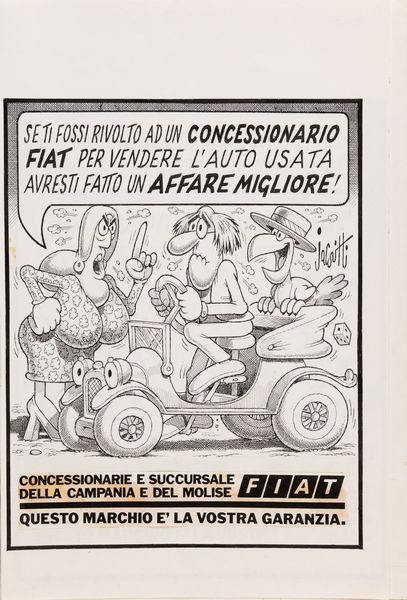 ,Benito Jacovitti 
 : Se ti fossi rivolto ad un Concessionario Fiat..  - Asta Manifesti d'epoca - Associazione Nazionale - Case d'Asta italiane