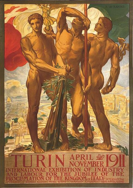 ,Adolfo De Karolis : International Exhibiotion Turin 1911  - Asta Manifesti d'epoca - Associazione Nazionale - Case d'Asta italiane
