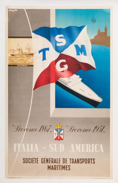 ,Margutte : Provence 1867-1951 Italia-Sud America Socit Gnrale de Transport Maritimes  - Asta Manifesti d'epoca - Associazione Nazionale - Case d'Asta italiane