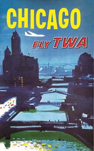 ,Austin Briggs : Chicago-Fly TWA  - Asta Manifesti d'epoca - Associazione Nazionale - Case d'Asta italiane