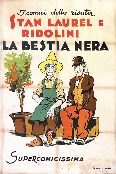 ,Larry Saimon : La Miniatura Film presenta Ridolini-Larry Saimon  - Asta Manifesti d'epoca - Associazione Nazionale - Case d'Asta italiane