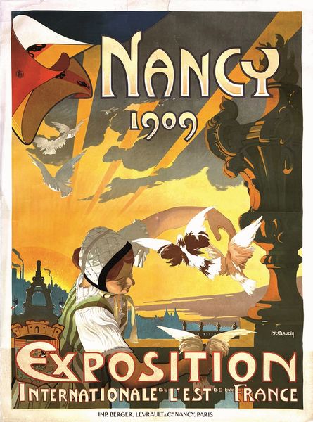 ,P.R  Claudine : Nancy 1909, Exposition Internationale de L'est de la France  - Asta Manifesti d'epoca - Associazione Nazionale - Case d'Asta italiane
