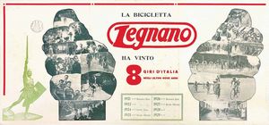 ,Artista non identificato - La Bicicletta Legnano ha vinto 8 giri dItalia