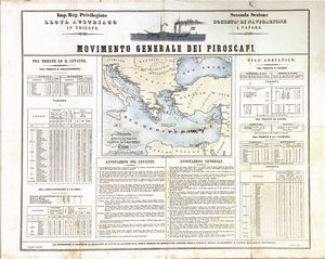 ,Anonimo - I.R. Privilegiata Compagnia del Lloyd Austriaco  Movimento Generale dei Piroscafi fra Trieste e il Levante