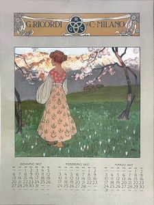 ,Leopoldo Metlicovitz - Calendario Ricordi 1907, Le Quattro Stagioni