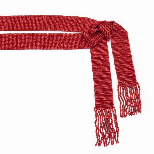 Cintura sciarpa in corallo rosso tessuto  - Asta Gioielli Orologi Fashion Vintage - Associazione Nazionale - Case d'Asta italiane