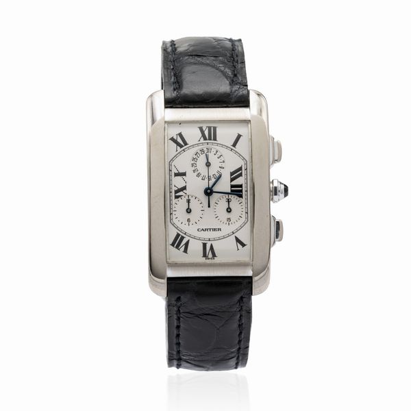 Cartier Tank Americaine Chronoflex, orologio da polso  - Asta Gioielli Orologi Fashion Vintage - Associazione Nazionale - Case d'Asta italiane