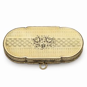 Trousse in oro giallo 18kt con lavorazione guilloch  - Asta Gioielli Orologi Fashion Vintage - Associazione Nazionale - Case d'Asta italiane
