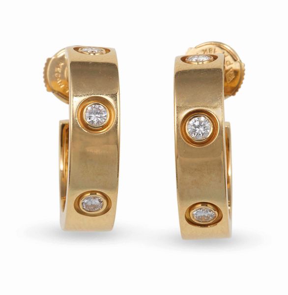 Cartier. Love orecchini con diamanti  - Asta Fine Jewels - Associazione Nazionale - Case d'Asta italiane