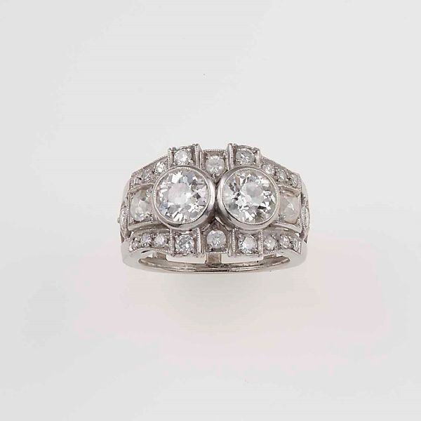 Anello con diamanti di vecchio taglio per ct 1.20 circa  - Asta Fine Jewels - Associazione Nazionale - Case d'Asta italiane