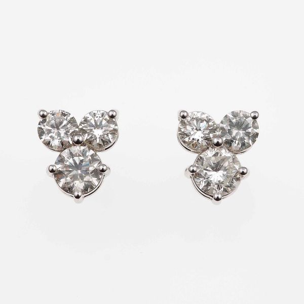 Orecchini con diamanti taglio brillante per ct 2.60 circa totali  - Asta Fine Jewels - Associazione Nazionale - Case d'Asta italiane