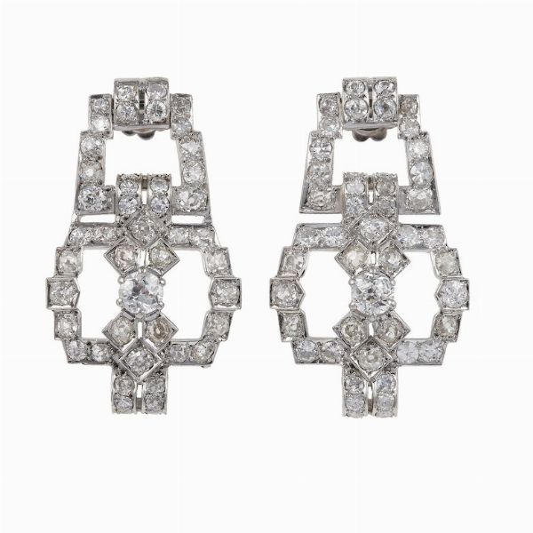 Orecchini con diamanti di vecchio taglio  - Asta Fine Jewels - Associazione Nazionale - Case d'Asta italiane