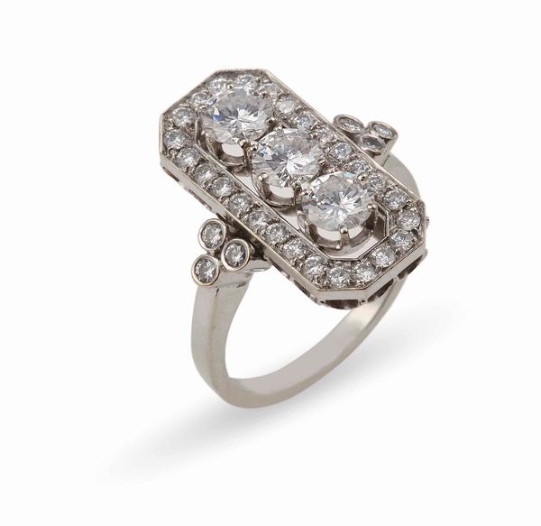 Anello con diamanti taglio brillante  - Asta Fine Jewels - Associazione Nazionale - Case d'Asta italiane