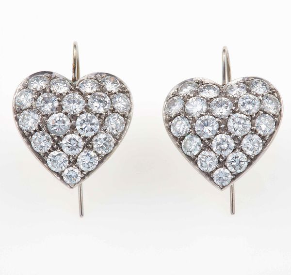 Orecchini con diamanti taglio brillante per ct 6.50 circa totali  - Asta Fine Jewels - Associazione Nazionale - Case d'Asta italiane