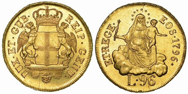 GENOVA. DOGI BIENNALI, 1528-1797. 96 Lire 1796.  - Asta Numismatica  - Associazione Nazionale - Case d'Asta italiane