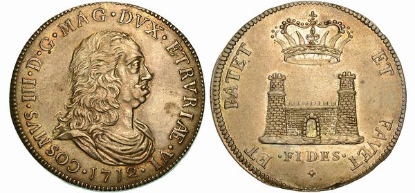 LIVORNO. COSIMO III DE' MEDICI, 1670-1723. Tollero 1712.  - Asta Numismatica  - Associazione Nazionale - Case d'Asta italiane