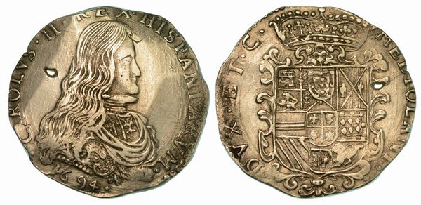 MILANO. CARLO II, 1675-1700. Filippo 1694.  - Asta Numismatica  - Associazione Nazionale - Case d'Asta italiane