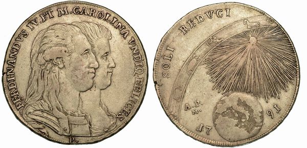 NAPOLI. FERDINANDO IV DI BORBONE, 1759-1799. 120 Grana 1791.  - Asta Numismatica  - Associazione Nazionale - Case d'Asta italiane