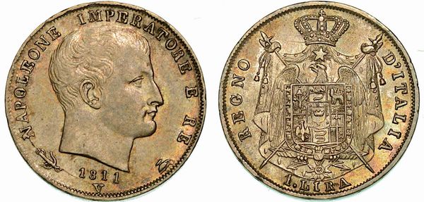 VENEZIA. NAPOLEONE I, 1805-18154. 1 Lira 1811.  - Asta Numismatica  - Associazione Nazionale - Case d'Asta italiane