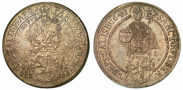 AUSTRIA - SALISBURGO. PARIS VON LODRON, 1619-1653. Thaler 1641.  - Asta Numismatica  - Associazione Nazionale - Case d'Asta italiane