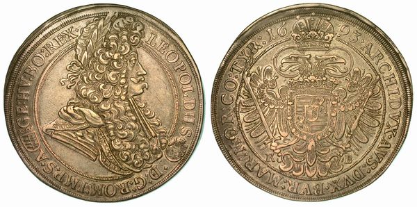 AUSTRIA. LEOPOLD I, 1657-1705. Thaler 1693.  - Asta Numismatica  - Associazione Nazionale - Case d'Asta italiane