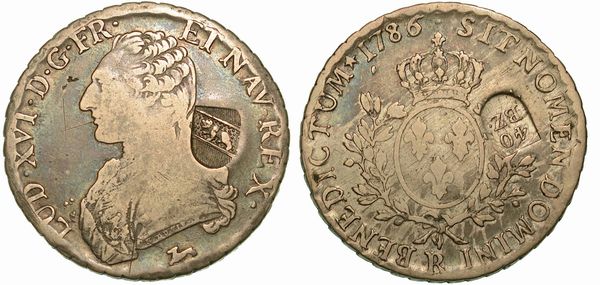 FRANCIA. LOUIS XVI, 1774-1792. Ecu 1786 con contromarca da 40 Batzen di Berna.  - Asta Numismatica  - Associazione Nazionale - Case d'Asta italiane