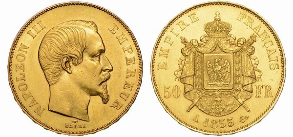 FRANCIA. NAPOLEON III, 1852-1870. 50 Francs 1855. Parigi.  - Asta Numismatica  - Associazione Nazionale - Case d'Asta italiane