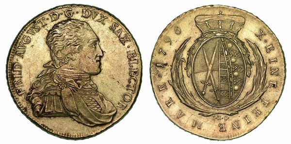 GERMANIA - SASSONIA ALBERTINA. FRIEDRICH AUGUST III, 1763-1806. Thaler 1796.  - Asta Numismatica  - Associazione Nazionale - Case d'Asta italiane