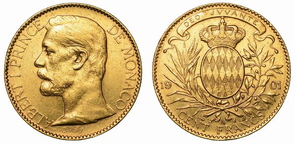 MONACO. ALBERT I, 1889-1922. 100 Francs 1901.  - Asta Numismatica  - Associazione Nazionale - Case d'Asta italiane