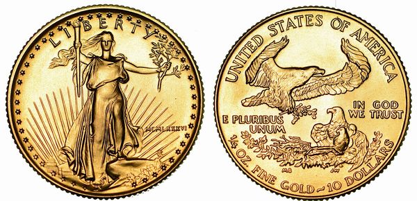 USA. REPUBLIC. 10 Dollars American Eagle 1986.  - Asta Numismatica  - Associazione Nazionale - Case d'Asta italiane