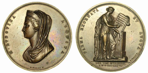 MARIA LUIGIA D'AUSTRIA, 1815-1847. LE BECCHERIE DI PARMA. Medaglia in bronzo 1836.  - Asta Numismatica  - Associazione Nazionale - Case d'Asta italiane