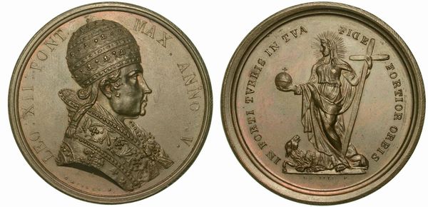 STATO PONTIFICIO. LEONE XII, 1823-1829. Medaglia in bronzo A. V.  - Asta Numismatica  - Associazione Nazionale - Case d'Asta italiane