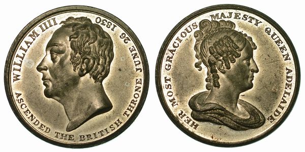 REGNO UNITO. WILLIAM IV E ADELAIDE, 1830-1837. Medaglia in argento 1830.  - Asta Numismatica  - Associazione Nazionale - Case d'Asta italiane