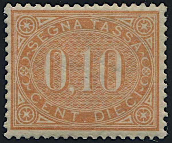 1869, Regno dItalia, Segnatasse. 10 cent. bruno-arancio (S. 2).  - Asta Filatelia e Storia Postale - Associazione Nazionale - Case d'Asta italiane