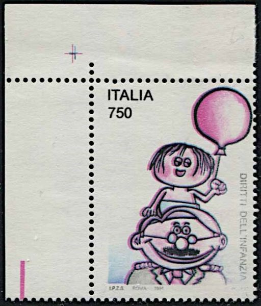 1991, Repubblica Italiana, Diritti dellInfanzia.  - Asta Filatelia e Storia Postale - Associazione Nazionale - Case d'Asta italiane