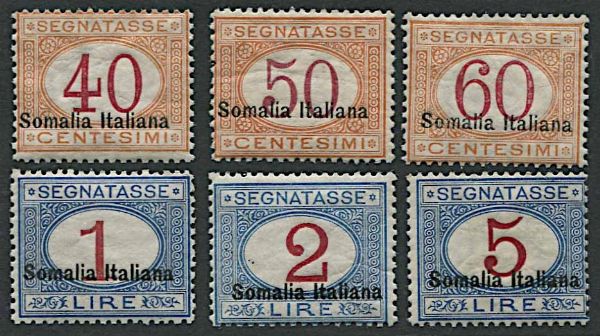 1920, Somalia, Segnatasse.  - Asta Filatelia e Storia Postale - Associazione Nazionale - Case d'Asta italiane