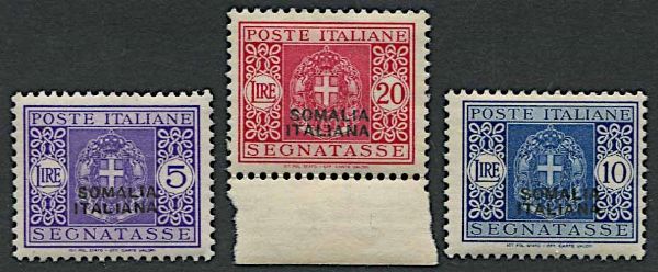 1934, Somalia, Segnatasse, serie di 13 valori (S. 52/64).  - Asta Filatelia e Storia Postale - Associazione Nazionale - Case d'Asta italiane