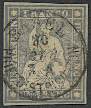 1854/1862, Svizzera, Helvetia seduta.  - Asta Filatelia e Storia Postale - Associazione Nazionale - Case d'Asta italiane