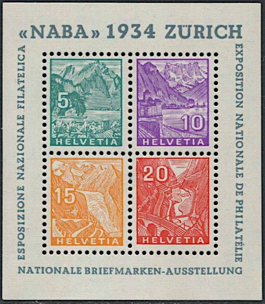 1934, Svizzera, NABA.  - Asta Filatelia e Storia Postale - Associazione Nazionale - Case d'Asta italiane