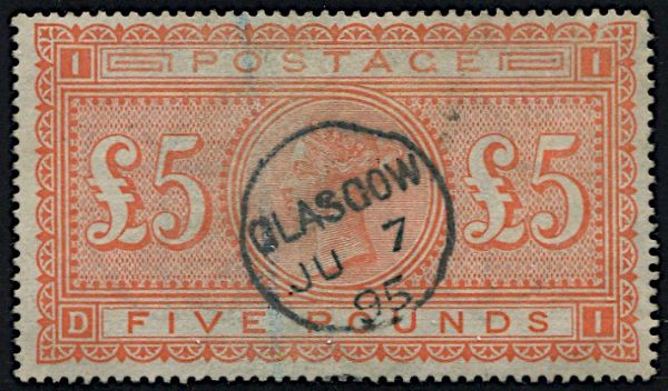 1882, Great Britain,  5 orange.  - Asta Filatelia e Storia Postale - Associazione Nazionale - Case d'Asta italiane